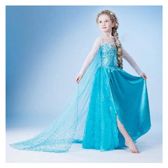Summer Girls Dress Cartoon Cosplay Snow Queen Princess Dresses Elsa Dresses Anna Costume Baby Children Clothes Kids Clothing.