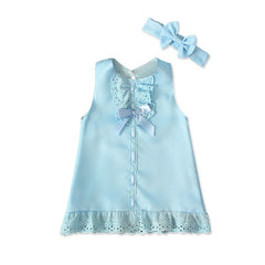 Newborn Baby Cute Bow Sleeveless Princess Dresses.