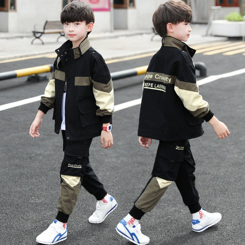 Stylish boys tracksuit for active play and comfort, perfect for sports or casual outings.