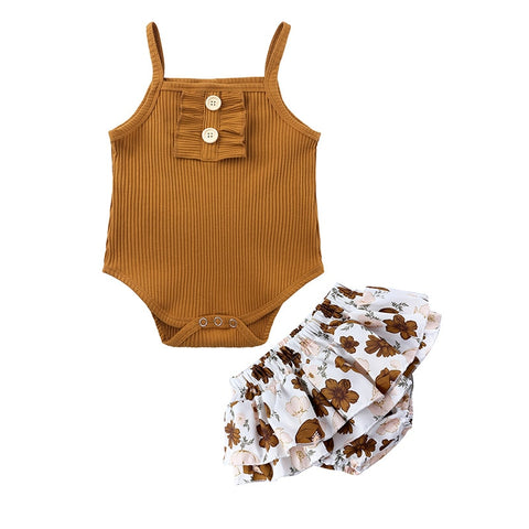 Elegant floral patterns adorn this children's wear, perfect for stylish and comfortable outfits for kids.