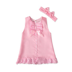 Newborn Baby Cute Bow Sleeveless Princess Dresses.