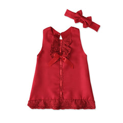 Newborn Baby Cute Bow Sleeveless Princess Dresses.