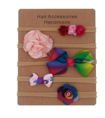Nylon Elastic Baby Headband Solid Knot Flower Fabric.