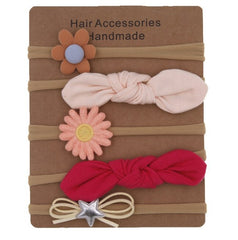 Nylon Elastic Baby Headband Solid Knot Flower Fabric.