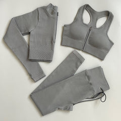Stylish tracksuit and yoga set for women, perfect for workouts or casual wear.