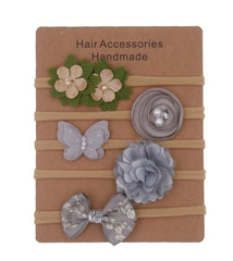 Nylon Elastic Baby Headband Solid Knot Flower Fabric.