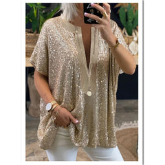Elegant sequined t-shirt perfect for special occasions, combining style and comfort in a unique fashion statement.