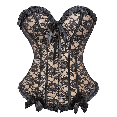 Sexy Bustier Women's Corset Lace Up Corset Top Boned Waist Trainer Lingerie Body Shaper Plus Size Bodices and Corsets for Women