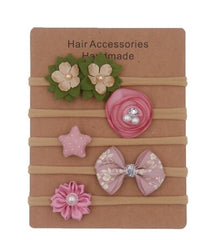 Nylon Elastic Baby Headband Solid Knot Flower Fabric.