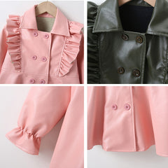 Stylish girls in leather jackets showcasing the latest trends in women's fashion for autumn.
