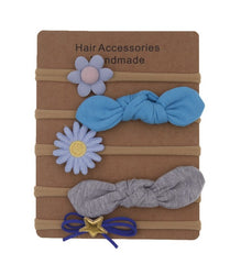 Nylon Elastic Baby Headband Solid Knot Flower Fabric.