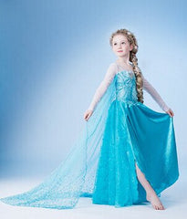 Summer Girls Dress Cartoon Cosplay Snow Queen Princess Dresses Elsa Dresses Anna Costume Baby Children Clothes Kids Clothing.