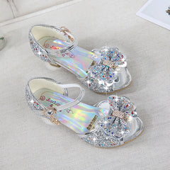Princess Girls Party Shoes Children Sandals Colorful Sequins High Heels Shoes Girls Sandals Peep Toe Summer Kids Shoes CSH813.