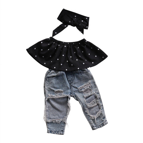 Baby Girl Summer Clothes Set Sleeveless Top.