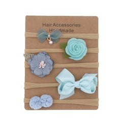 Nylon Elastic Baby Headband Solid Knot Flower Fabric.