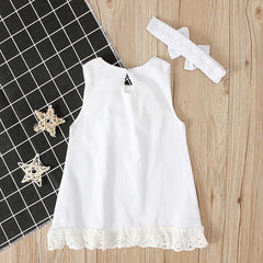 Newborn Baby Cute Bow Sleeveless Princess Dresses.