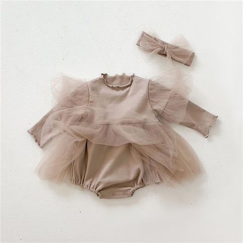 Baby Romper With Headband for Girls.