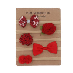 Nylon Elastic Baby Headband Solid Knot Flower Fabric.