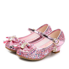 Princess Girls Party Shoes Children Sandals Colorful Sequins High Heels Shoes Girls Sandals Peep Toe Summer Kids Shoes CSH813.