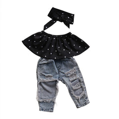 Baby Girl Summer Clothes Set Sleeveless Top.