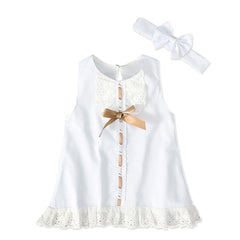Newborn Baby Cute Bow Sleeveless Princess Dresses.