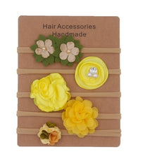 Nylon Elastic Baby Headband Solid Knot Flower Fabric.