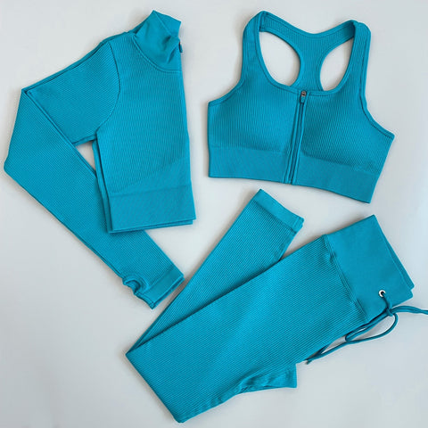 Stylish tracksuit and yoga set for women, perfect for workouts or casual wear.