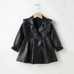 Stylish girls in leather jackets showcasing the latest trends in women's fashion for autumn.