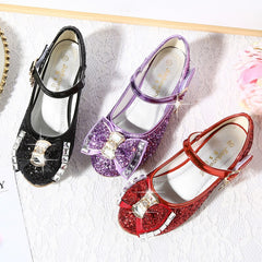 Princess Girls Party Shoes Children Sandals Colorful Sequins High Heels Shoes Girls Sandals Peep Toe Summer Kids Shoes CSH813.