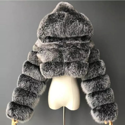 High Quality Furry Cropped Faux Fur Coats and Jackets for Women.