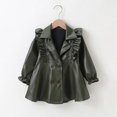 Stylish girls in leather jackets showcasing the latest trends in women's fashion for autumn.