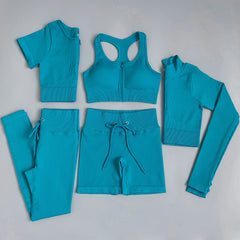 Stylish tracksuit and yoga set for women, perfect for workouts or casual wear.