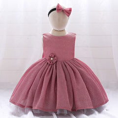 Summer  Elegant Sequin 1st Birthday Dress Toddler Girl Clothes For Kids Clothing Baptism Princess Party Costume Backless Prom.