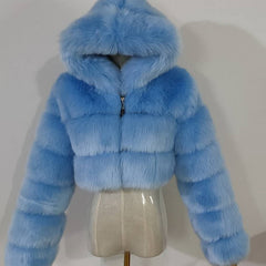 High Quality Furry Cropped Faux Fur Coats and Jackets for Women.