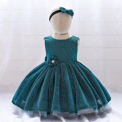 Summer  Elegant Sequin 1st Birthday Dress Toddler Girl Clothes For Kids Clothing Baptism Princess Party Costume Backless Prom.