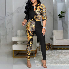A sophisticated model showcasing the latest style trends in high fashion attire.