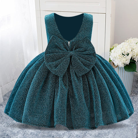 Summer  Elegant Sequin 1st Birthday Dress Toddler Girl Clothes For Kids Clothing Baptism Princess Party Costume Backless Prom.