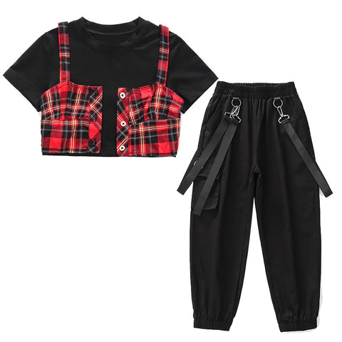 Teenage Girls Clothing Sets New Fashion Spring Streetwear Hip Hop Top+Sweatpants With Chain for Girls 6 7 8 9 10 12 14 Year Old.