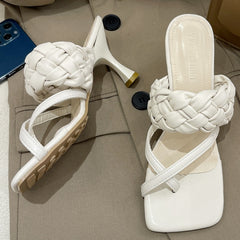 Elegant luxurious high heels showcased in a chic display, perfect for sophisticated occasions and formal events.