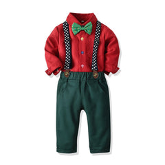 Christmas Outfit Red Plaid T-Shirts Pants.