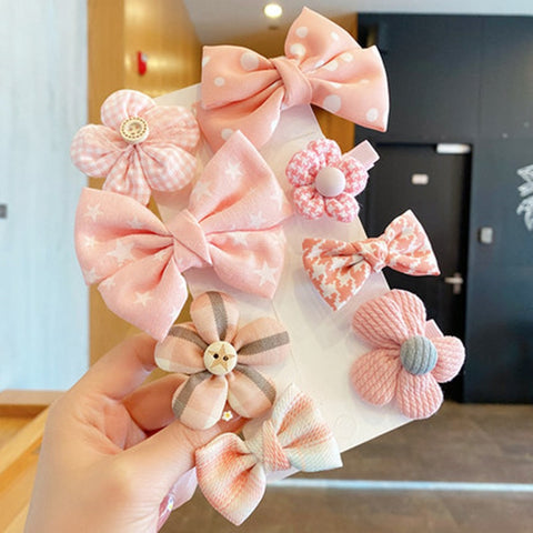[8-Piece Set] Children's Bow Summer Hairpin Girls Hair Accessories 2022 New Clip Sweet Cute Baby Princess Headwear.