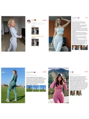 Women's Sets Skinny Tracksuit Breathable Bra Long Sleeve Top Seamless Outfits High Waist Push Up Leggings Gym Clothes Sport Suit.