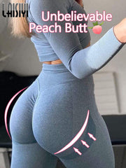 Women's Sets Skinny Tracksuit Breathable Bra Long Sleeve Top Seamless Outfits High Waist Push Up Leggings Gym Clothes Sport Suit.