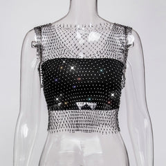 Stylish fishnet crop tops ideal for trendy outfits, blending casual elegance with a modern flair in fashion.