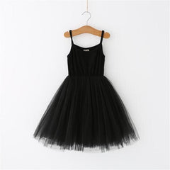 Black Sling Solid Color Tutu Ball Gown for Birthday.