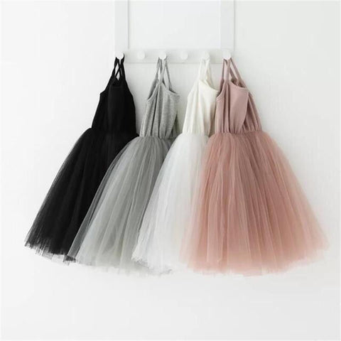 Black Sling Solid Color Tutu Ball Gown for Birthday.