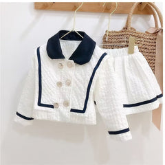 Spring Autumn Suit Baby Casual Sleeveless Top +Skirts for baby Girls.