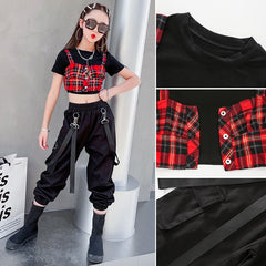 Teenage Girls Clothing Sets New Fashion Spring Streetwear Hip Hop Top+Sweatpants With Chain for Girls 6 7 8 9 10 12 14 Year Old.