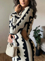 Elegant Sexy Flare Long Sleeve Bodycon Dress for Women.