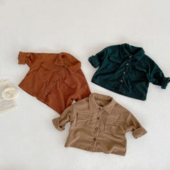 Kids Clothing Set Corduroy Coat and Pants 2Pcs Boys Suits Casual Girls Clothes.